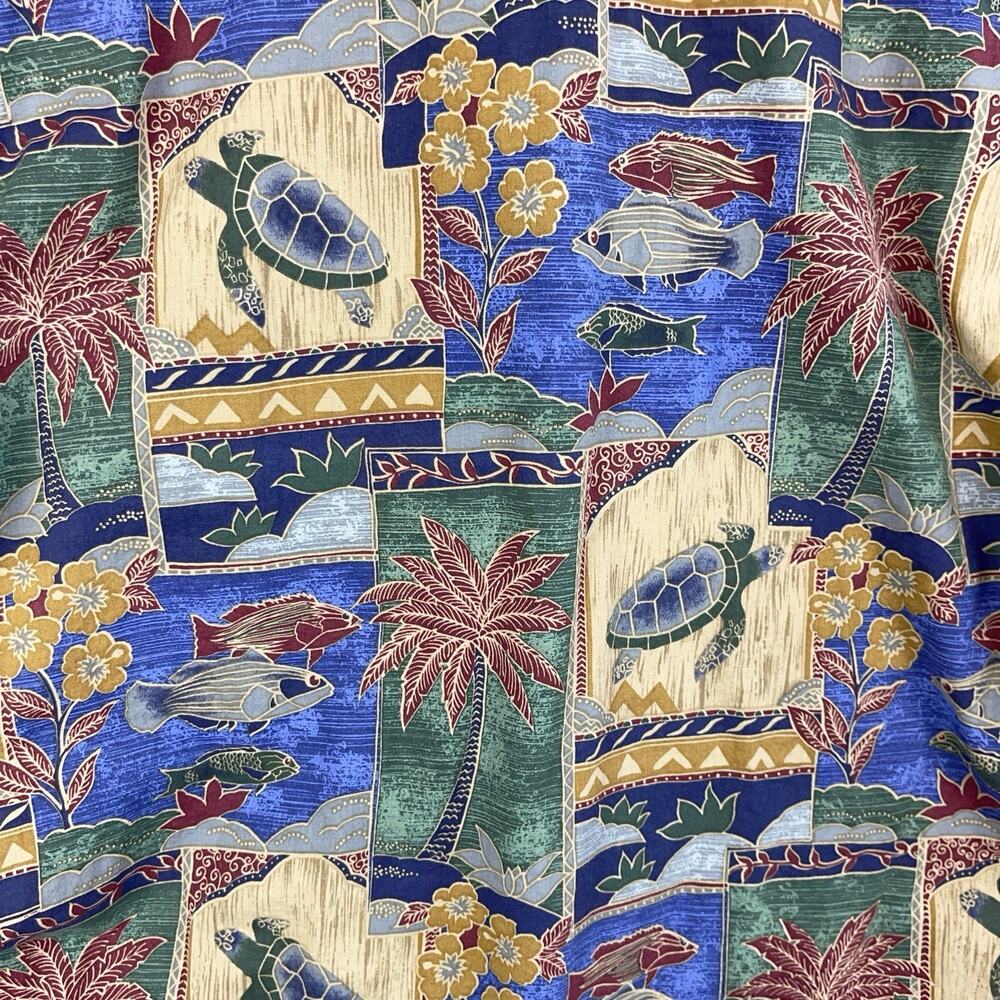 Tori Richard Hawaiian Shirt XL Cotton Lawn Sea Turtle Honu Print Made In USA - Picture 7 of 12
